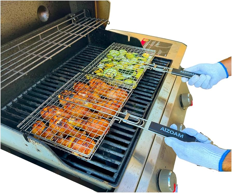 Barbecue Stainless Steel Folding Grill Basket