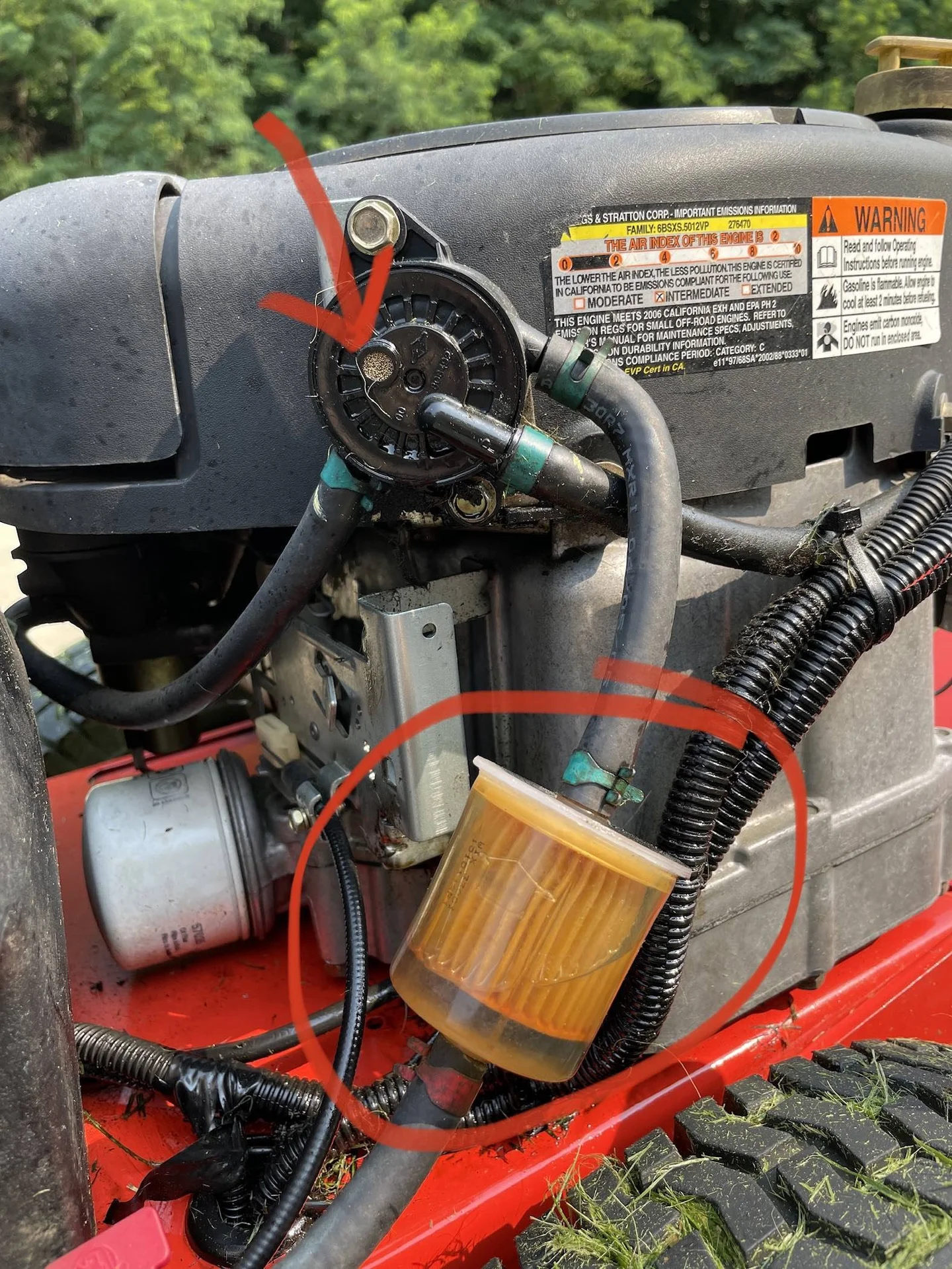 lawn mower leaking oil